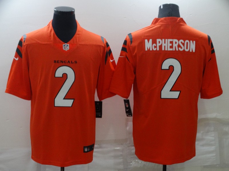 Cheap Men Cincinnati Bengals 2 Mcpherson Orange 2022 Nike Vapor Untouchable Limited NFL Jersey